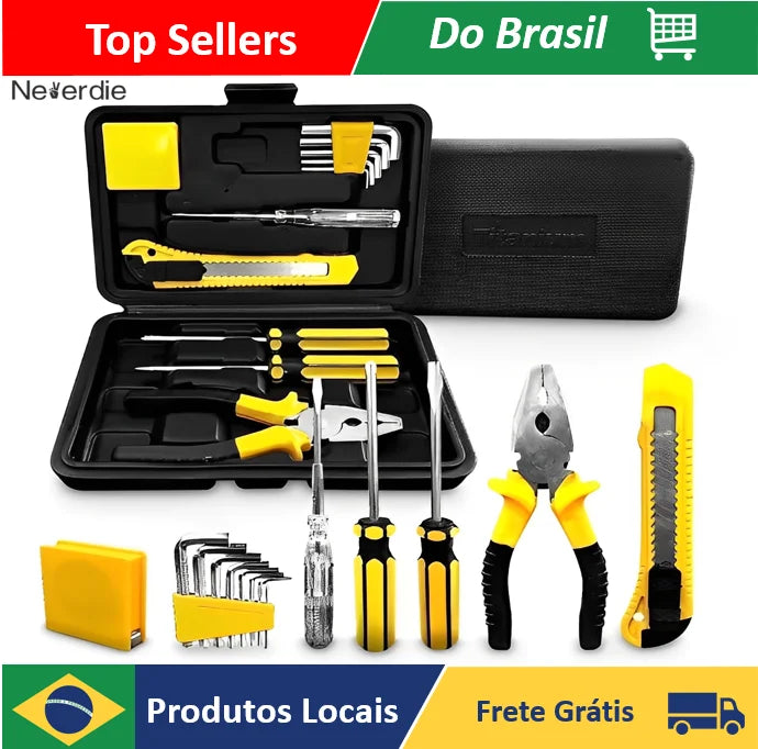 Kit Jogo De Ferramentas Com Maleta 12 Peças