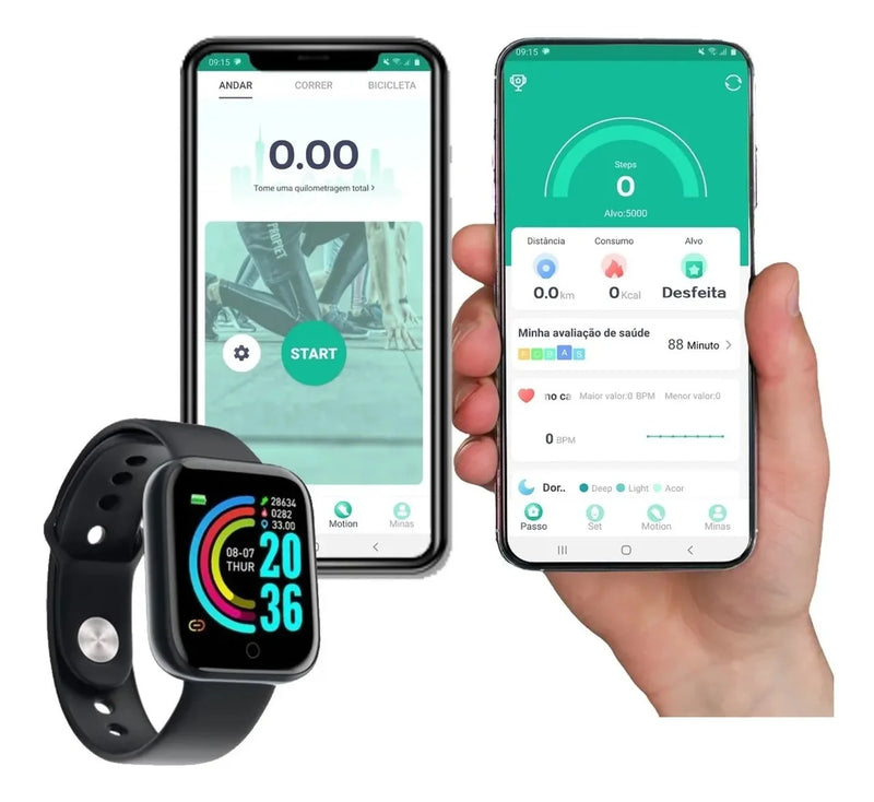 Relógio Smartwatch D20 Masculino Inteligente Pronta Entrega