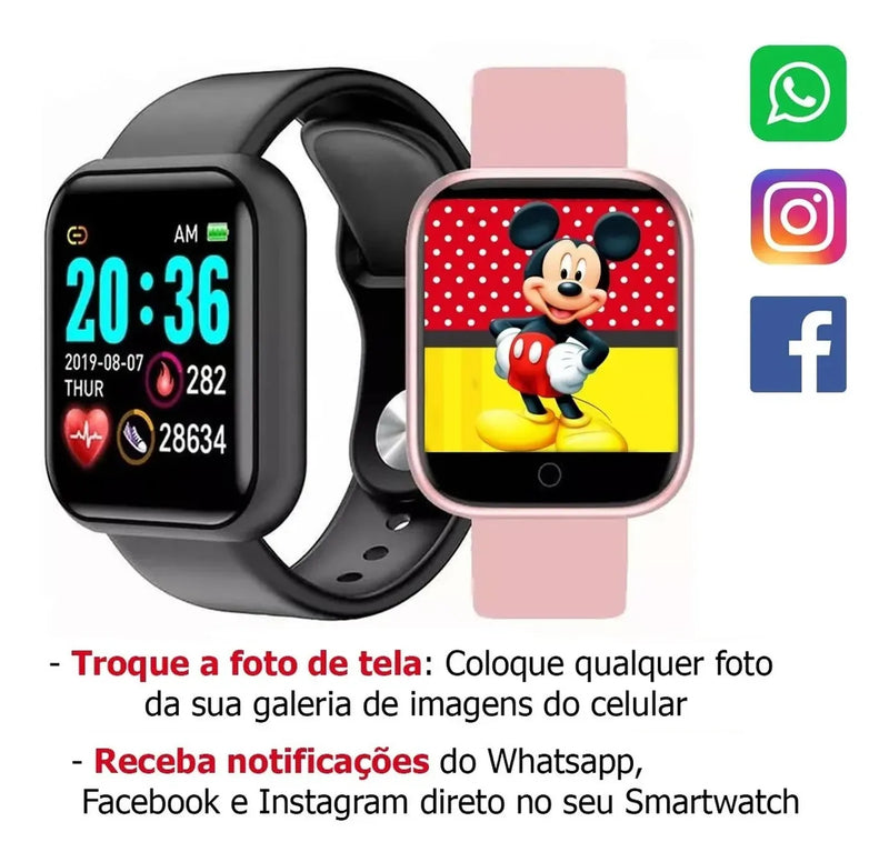 Relógio Smartwatch D20 Masculino Inteligente Pronta Entrega