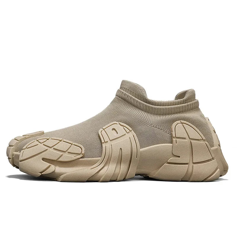 Men's Summer 2024 New Breathable Knitted Casual Sports Shoes Thick Bottom Running Socks Shoes Trendy Shoes Men's Shoes