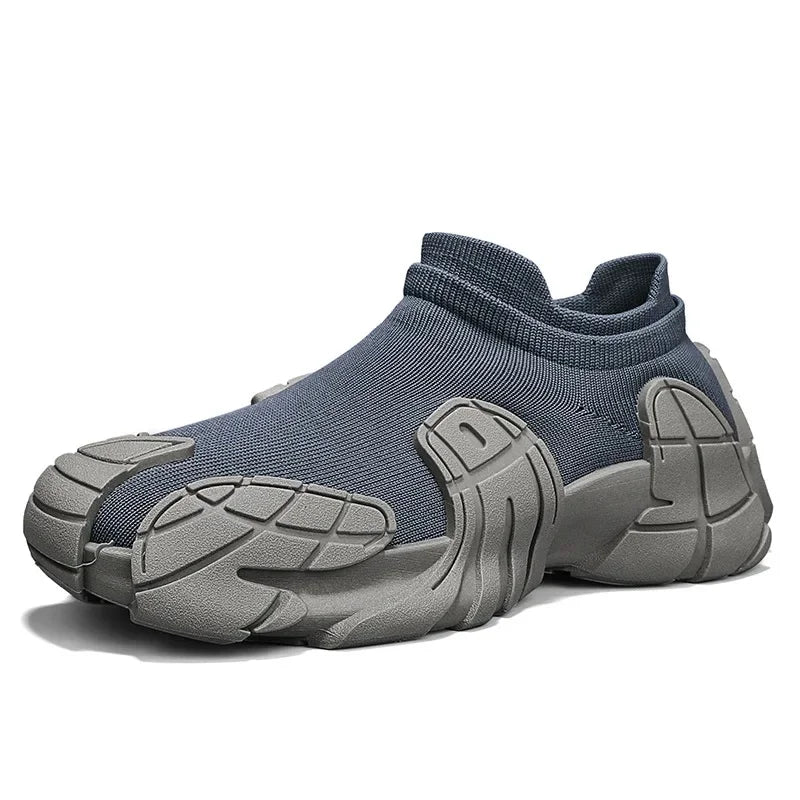 Men's Summer 2024 New Breathable Knitted Casual Sports Shoes Thick Bottom Running Socks Shoes Trendy Shoes Men's Shoes