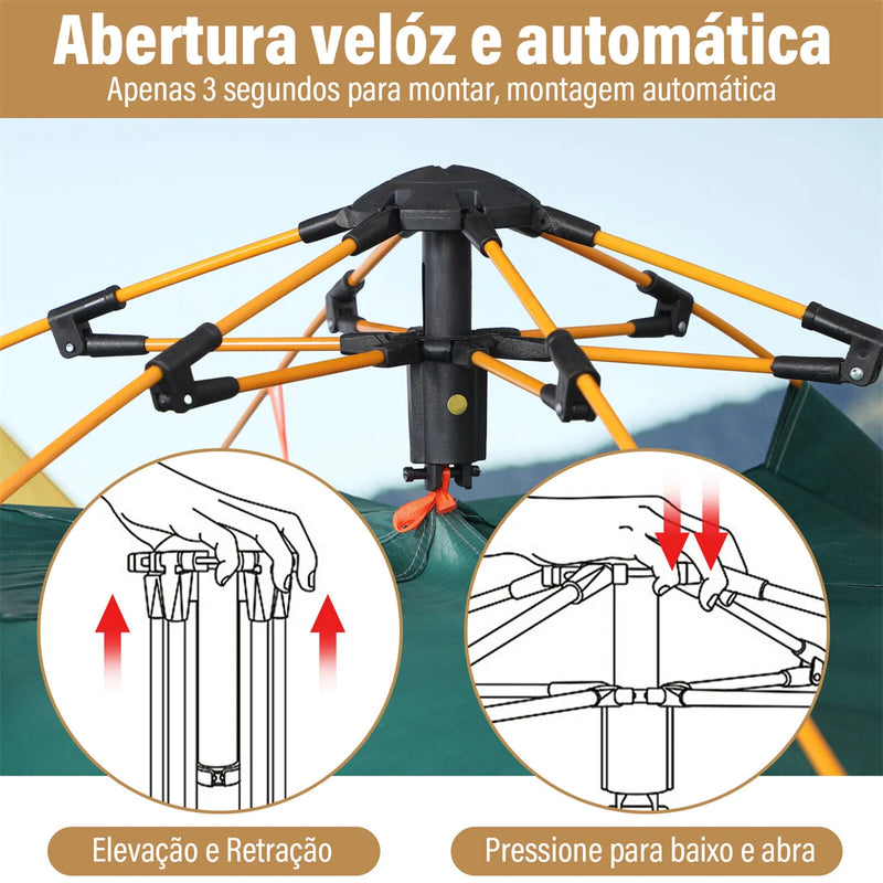 Barraca Automática de Acampamento 3-4 pessoas